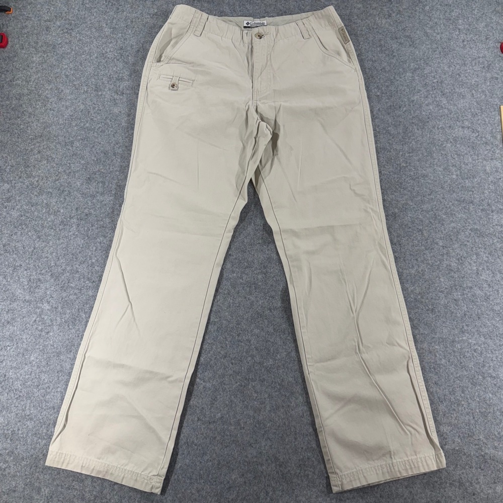 Columbia Womens Size 8 Tan Khaki Straight Leg Outdoor Hiking Pants 28" Inseam